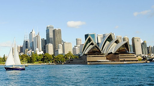 シドニーのオペラハウスと周囲のウォーターフロント